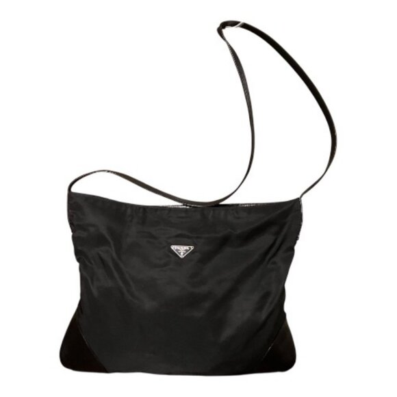 Prada Crossbody Bag Triangle Leather Trim Nylon Messenger  EUC - Picture 5 of 12